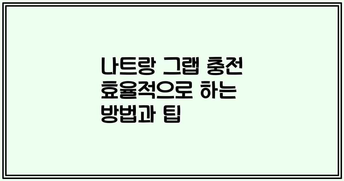 나트랑 그랩 충전 효율적으로 하는 방법과 팁